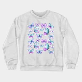 Light Purple Coloured Butterfly Pattern Crewneck Sweatshirt